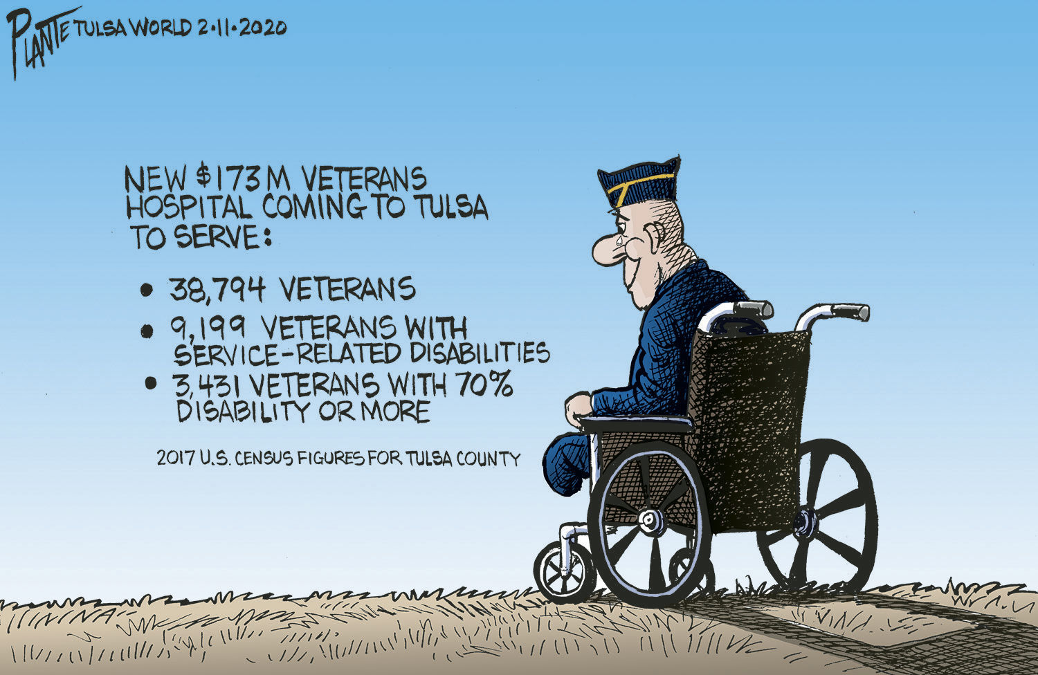 Bruce Plante Cartoon:New VA Hospital planned for Tulsa
